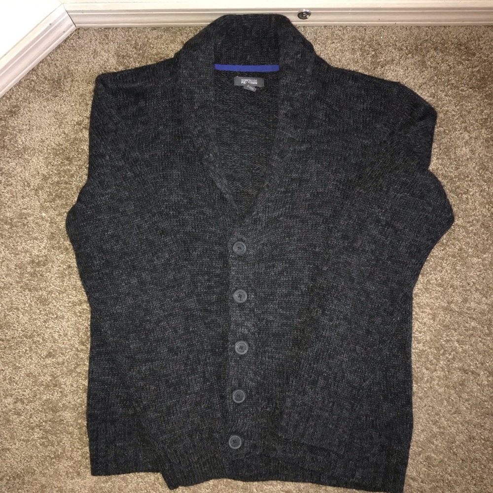 Kenneth Cole Reaction dark gray Cardigan sweater